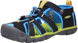 KEEN Little Kid's Seacamp 2 CNX Closed Toe Sandal, Black/Brilliant Blue, 11 LK (Little Kid's) US