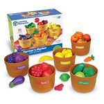 Learning Resources Farmer's Market Color Sorting Set, Homeschool, Play Food, Fruits and Vegetables Toy, 30 Piece Set, Ages 18 months+