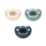 NUK for Nature Comfy 100% Sustainable Silicone Pacifiers, 0-6m (Size 1), Neutral Colours, 3 Pack