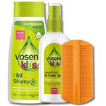 Kids Head Lice Protection Bundle – 3in1 Shampoo 250ml, Leave-In Conditioning Spray 150ml & Double-Sided Lice Comb (Colours may vary) – Natural Lice Repellent with Tea Tree & Citronella Oils