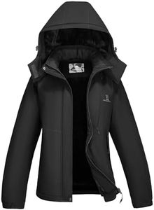 CAMEL CROWN Womens Winter Coat Waterproof Ski Jacket with Fleece Lining Windproof for Snow Rain Outdoor Hiking Mountain (Black, Large)