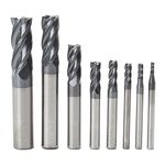 ChaRLes 8pcs 2-12mm 4 Flutes Carbide End Mill Set Tungsten Steel Milling Cutter Tool