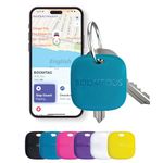 Boompods Boomtag Rechargeable Tracker Tag, Item Finders - Smart Bluetooth Tracker Devices, Luggage Tracker for Suitcases, Children, Pet, Wallet - Key Finder Compatible with Apple Find My App - Blue