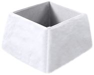 Christmas Tree Collar Faux Fur Christmas Tree Skirt Christmas Tree Box Stand Christmas Tree Base Cover Square Christmas Tree Ring Snowy White Plush Skirt for Xmas Holiday Party Tree Decorations