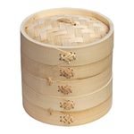 Joyce Chen 2-Tier Bamboo Steamer Baskets, 6-Inch