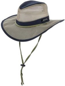Panama Jack Mesh Crown Safari Sun Hat, 3" Brim, Adjustable Chin Cord, UPF (SPF) 50+ Sun Protection (Navy, X-Large)
