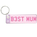 Pixie's Gifts Custom License Plate Keychain - Personalised Number Plate Keyring - Mini Number Plate Key Ring - Name Plate Keychain - Just Passed Milestones (ACRYLIC, B3ST MUM)