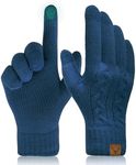 BLURBE Winter Touch Screen Gloves - Thermal Gloves Womens Ladies Thickened Knitted Gloves Mittens Soft Warm Gloves for Women Girls Smartphone Texting Ski Cycling Running Gifts UK