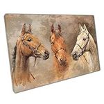 Print on Canvas we were kings Horse Art Ready to Hang canvas Wall Art Print Picture For Home Office Decor 61x41cm (24x16In)