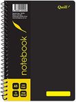 Quill, Q Series, A5 Notebook, 7mm lined, 200 Pages, 70gsm, Wirebound, PP Black Cover