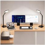 LitONES LED Desk Lamp for Home Office, Eye-Caring Modern Desk Light, 3 Color Temperature 10 Brightness Computer Light, Dimmable Desk Light with Memory & Timer Func, Metal Swing Arm Table Lamp