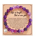 POWWA Inspirational Gifts for Women, Inspirational Bracelets Get Well Soon Feel Better After Surgery Recovery Gifts, Self Care Cancer Gifts for Women Female