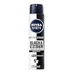 NIVEA MEN Invisible Black and White Original Anti-Perspirant Deodorant Spray Pack of 6 (6 x 250 ml), Men's Anti-Perspirant Deodorant Plus Masculine Fragrance Men's Deodorant Spray