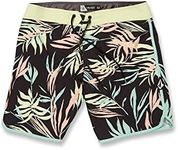 Volcom Men's Standard Bleeding Leaf Mod 18" Boardshort Trunk, Black, 40