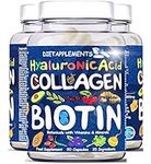 Marine Collagen Type1&3 1800mg, Biotin 10000mcg/serving, Hyaluronic Acid, Vitamins, Minerals, Botanicals | 2432mg/serving | Hydrolysed High Strength Peptides Supplement | Skin, Hair, Nails, Joints