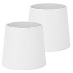 Navaris White Linen Lampshade for Table Lamps, Set of 2 - E14 Compatible Lampshades - White Foil Inlay for a Warm Glow - Lamp Shades Only Ideal for Small Bases - Lamp Shade Kit