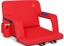 SITIUM Wide Reclining Stadium Seat for Bleachers – 21x14 in. Folding Stadium Seat Backpack with Armrests, 2 Pockets, Carry Bag, Strap, & Seat Hook for Stadium Bleacher Seats – Deluxe Stadium Seats