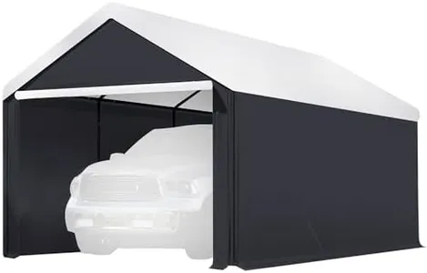 Caravan Canopy Sidewalls Only for Carport, Car Garage Tent & Shed, Domain, 10 x 20 Ft, Black