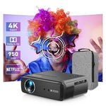 Smart Auto Focus Projector 4K WIFI6 Bluetooth,Native 1080P Home Theater Projector with Android TV, Portable Full HD Projector with YouTube HDMI, USB for Outdoor Movies Gaming