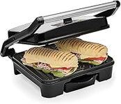 Andrew James Panini Press & Health Grill with Large Non-Stick Plates | Removable Drip Tray & Floating Hinge for Deep Fill Toasted Sandwiches | Low Fat Grilling and Healthy Cooking