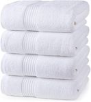 700 GSM Premium Bath Towels Set - Cotton Towels for Hotel and Spa Maximum Softness and Absorbency by Utopia Towels (4 Pack) (White)