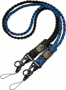 ParaDance Paracord Key Lanyard for Men/Women, Heavy Duty Lanyard for Keys/Id Badges with Cool USA Flag, Military Braided Tactical Neck Lanyard Keychain for Phone/Whistle/Camera/Wallet, and More