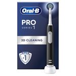 Oral-B Pro 1 Electric Toothbrush For Adults, Oral B Electric Toothbrushes Adults, With 3D Cleaning, 1 Toothbrush Head, Gum Pressure Control, 2 Pin UK Plug, Black