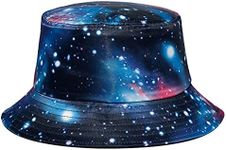 Quanhaigou Unisex Sun Hats, Fashion Beach Bucket Hat for Men Women,Summer Outdoor Boy's Girls Boonie Cap Breathable Packable (Galaxy)