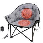 Premium Heated Camping Chair with Voltage Converter – Fast Heating, Safety Timer, and Ultra-Comfort Padding No Battery Included(701-T3)