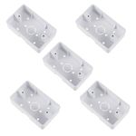 Uonlytech 5Pcs Plastic Outlet Box Wall Socket Plate Wall Mounted Electric Junction Box Surface Mount