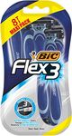 Bic Flex 3 Comfort Men's Razors, Pack of 8 - with Three Movable-Blade Razors and Lubricating Strips for an Extra Smooth Shave