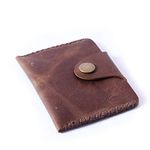 Card Case Wallet Handmade Thin Front Pocket Genuine Leather Card Holder for men women