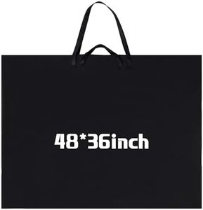 Abbylike 48 x 36 Inch Art Portfolio Bag Large Size Art Supply Bag with Nylon Shoulder Poster Board Storage Bag Waterproof Poster Carrying Case Tote Painting Sketch Bag for Art Work(Black, 1 Pcs)