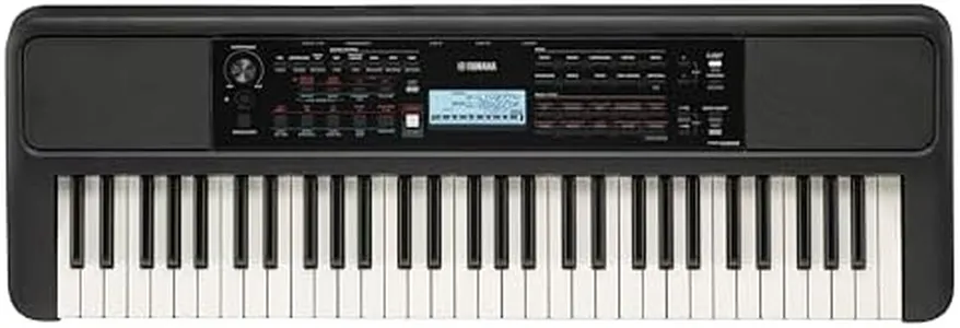 Yamaha 61 Touch Sensitive Keys Portable Keyboard for Beginners with Music Rest, Power Adapter PSR-E383