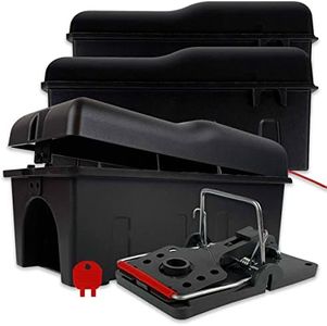 ROSHIELD 3X Rat Trap Killer Box - Easy to Set Safety Box for Home, Shed & Garage Control & Treatment (Professional Quality, Pack of 3)
