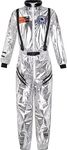 jutrisujo Astronaut Costume Adult for Women Cosplay Costumes Spaceman Jumpsuit Space Suit Halloween Silver M