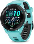 Garmin Forerunner 265 with Music, 46mm GPS Running smartwatch, AMOLED Touchscreen, Advanced Training & Insights, Training & HRV Status, Safety & Tracking Features, up to 13 Days Battery Life, Aqua