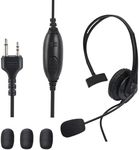 stdgove Over Ear 2 Pin Headset Boom Mic Headphone Noise Cancelling Small Earmuff Radio Earpiece for Midland gxt x-tra Xtra x Talker gmrs GTX 1000 1000g 1050 gxt1000vp4 t51r lxt600pa