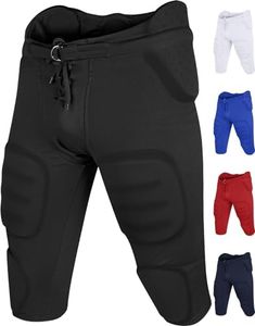 Penveer Football Pants Adults - Safety Integrated Comfortable Football Practice Pants for Men (Black, AM)