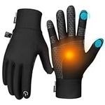 Warm Winter Gloves, Mens Womens Thermal Lightweight Anti-slip Touchscreen Runing Driving Gloves, TM02BLACK,L