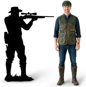 APUDWN Large 59 Inch Hunting Cardboard Cutout Standup Life Size Hunter Silhouette with Rifle Cardboard Cutout Standee for Hunting Birthday Party Game Decoration Photo Props Events Supplies
