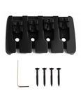 Rubatone 4 String Bass Bridge A Style Top Load Tailpiece with Zinc Saddles for Electric Jazz Bass P Bass Black High Mass.