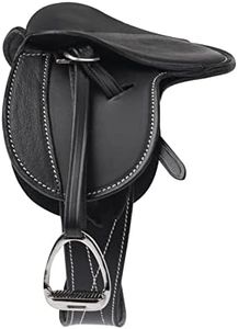 LeMieux Toy Pony Saddle - Black - Fine Grain Leather - Suitable for Ages 8 Years +