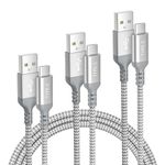 Elebase for iPhone 16 Pro Max Charger Cable 1.5/3.3/6.6FT 3Pack,USB to Type C Car Charing Cord for New Apple 16 15,AirPods 4 4th,iWatch 10 9,New Kindle Fire HD,Samsung S24 S23 Ultra Plus,Galaxy Z Flip