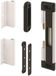 Prime-Line U 11037 Patio Door Deadbolt Lock, 8 in. Overall Height, Steel Bar, Surface (1 Kit), White/Black