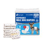 Pet Soft Dog Diapers Male - Disposable Male Dog Wraps Wetness Indicator, Ultra Absorbent Doggie Diapers Comfortable for Incontinence Excitable Urination, 50pcs XSmall