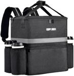 ESPXBOX Food Delivery Backpack with 4 Cup Holder, Insulated Pizza Delivery Bag for Delivery Bike, Large Leakproof Delivery Bags for Hot/Cold Food for Uber Eats, Doordash, Postmates（Black）