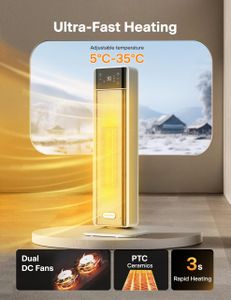 PELONIS 2000W Electric Heater – Portable Space Heater for Home