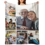 Personalized Throw Blanket with Photos Collages Love Heart Shape Photo Custom Throws Fuzzy Blanket Gifts for Family Friends Couples, Best Gifts for Mom Dad 6 photo30x40inch