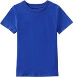 COSLAND Toddler Baby Plain Short Sleeves 100% Cotton Tee, Blue, 2T